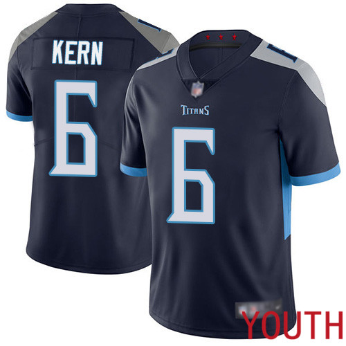 Tennessee Titans Limited Navy Blue Youth Brett Kern Home Jersey NFL Football #6 Vapor Untouchable->tennessee titans->NFL Jersey